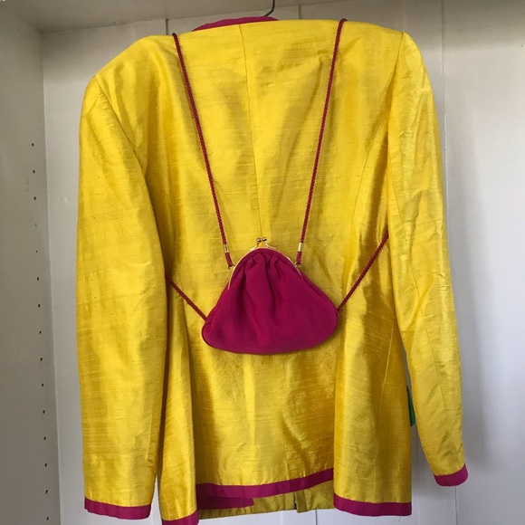 Vintage Rare Henri Bendel 100% Silk Suit/ matching bag - Picture 5 of 9